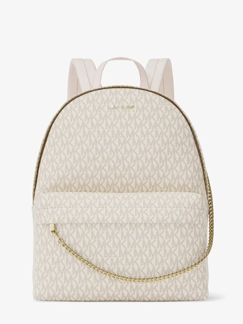 NWT Michael Kors Slater Medium Backpack Light Cream Gold Hardware MK Logo